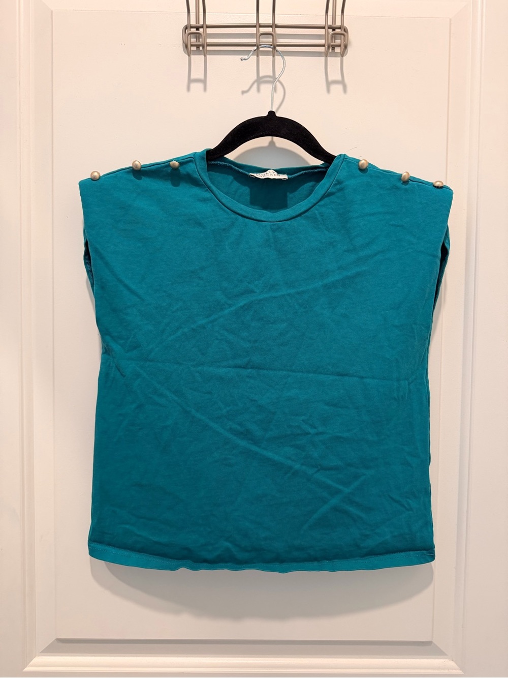 Molly Bracken Shoulder
Button T-Shirt Teal Size S